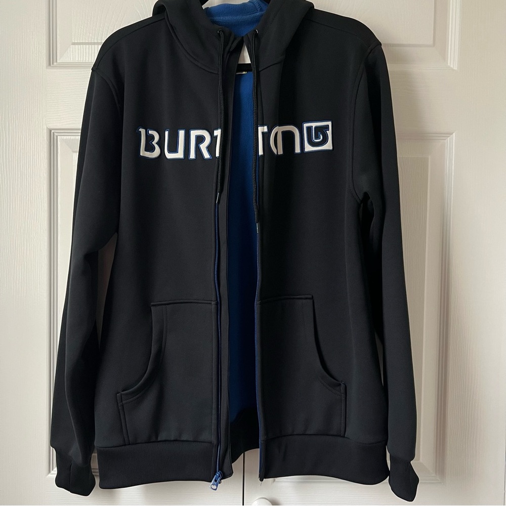 Burton Men’s Black Spacer/Scuba Full-Zip Stitched Logo Hoodie Size Medium